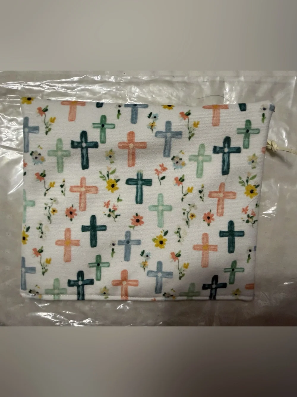 Makeup Junkie Floral Cross Print Large Multi-Use Clear Pouch